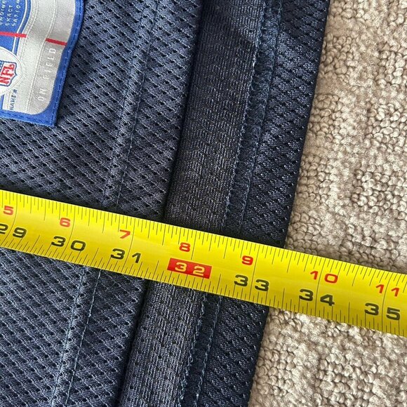 Vintage 90s Drew Bledsoe Navy Reebok Jersey Football Mens L Patriots Bills NWOT - Picture 14 of 15